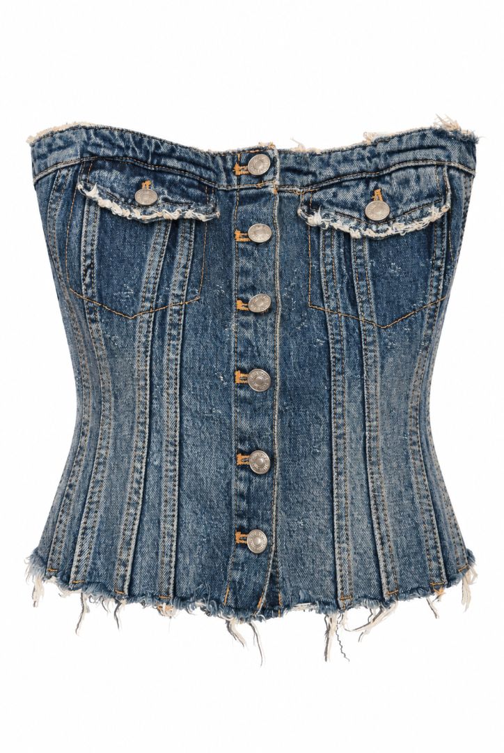Zara bustier denim