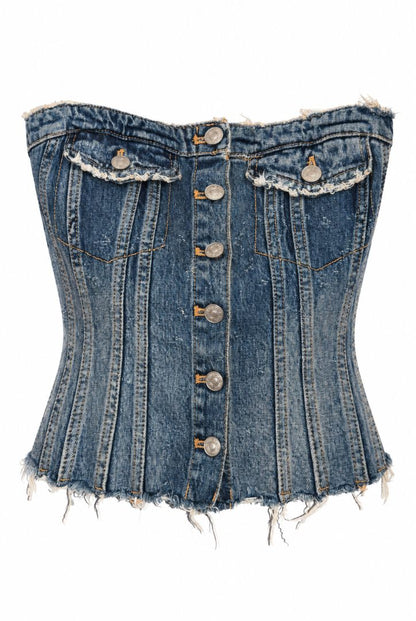 Zara bustier denim