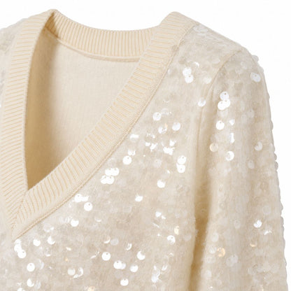 Milly sequin v neck sweater