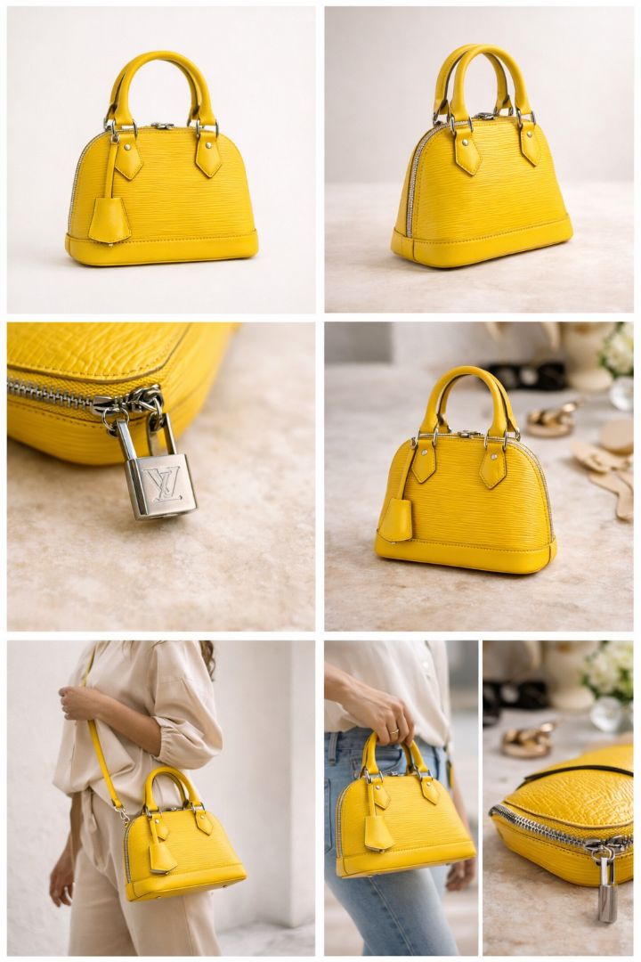 Louis Vuitton Yellow Epi Leather Alma BB Bag