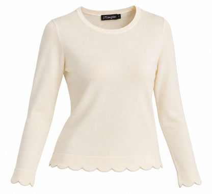 J.Mclaughlin scalloped neck shirt