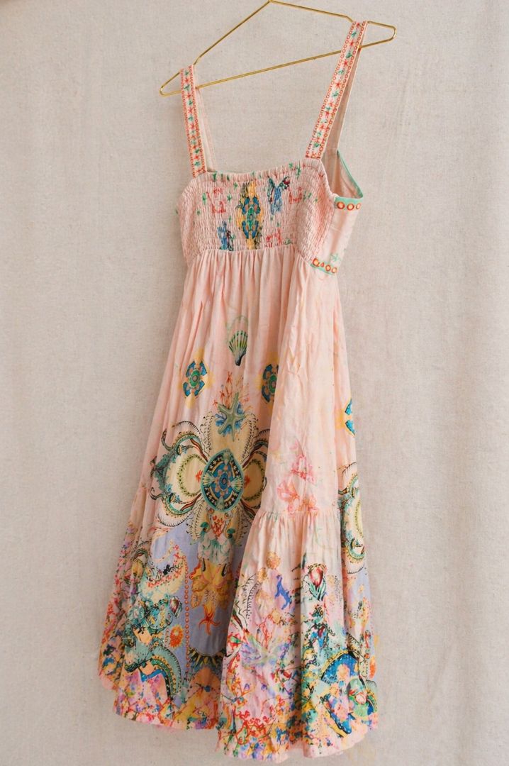 Christian Lacroix Pink Baroque Coastal Sundress S