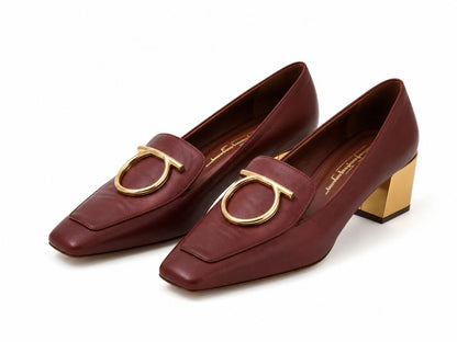 Ferragamo stacked heel loafers
