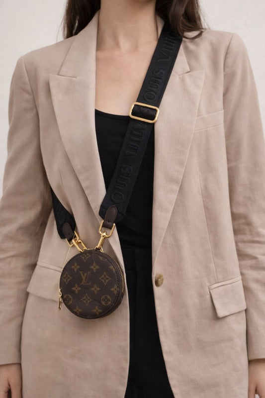 monogram Louis Vuitton coin purse + strap  complete set