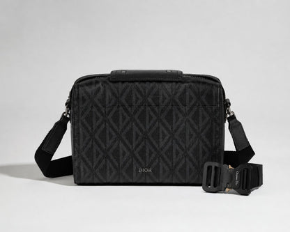 black and gray Christian Dior Diamond Lingot Crossbody bag