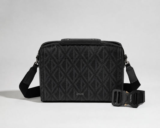 Christian Dior Black and Gray Diamond Lingot Crossbody bag