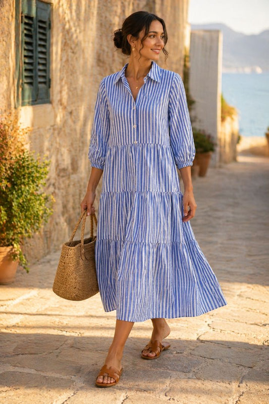 pinstripe dress maxi