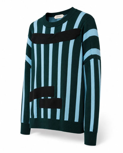 Aqua Blue/Green Namacheko knit sweater, L
