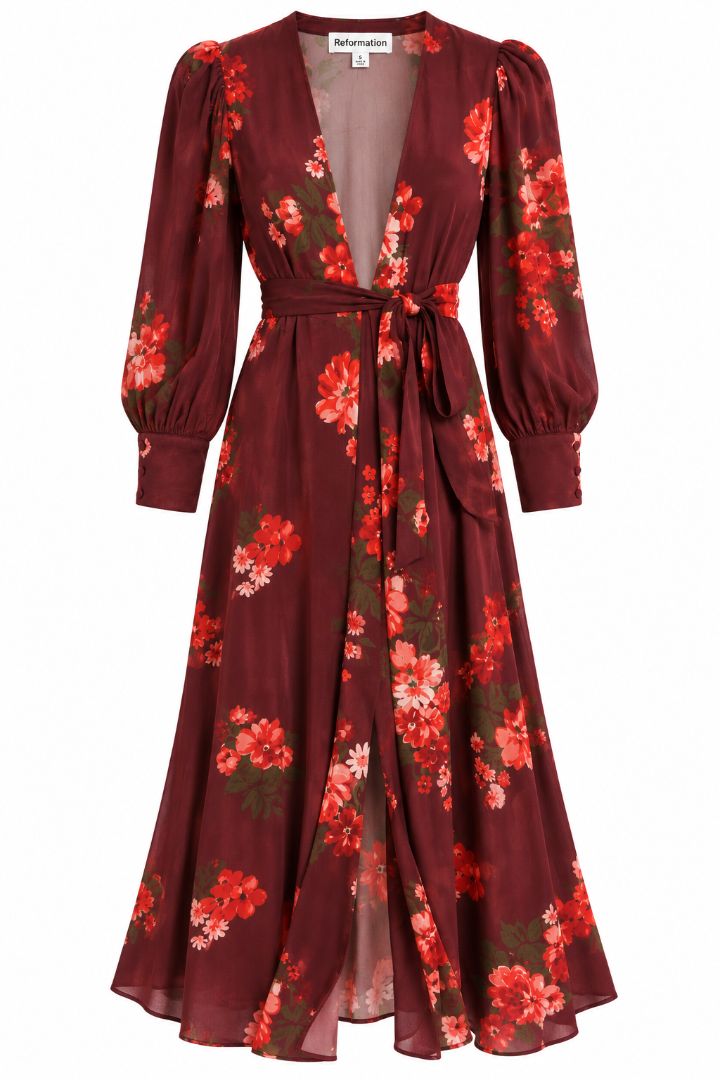 Reformation wrap floral dress