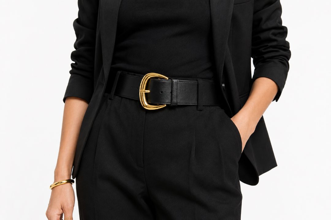 black Club Monaco wide belt