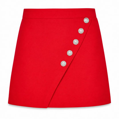 Maje Asymmetric Snap button mini skirt