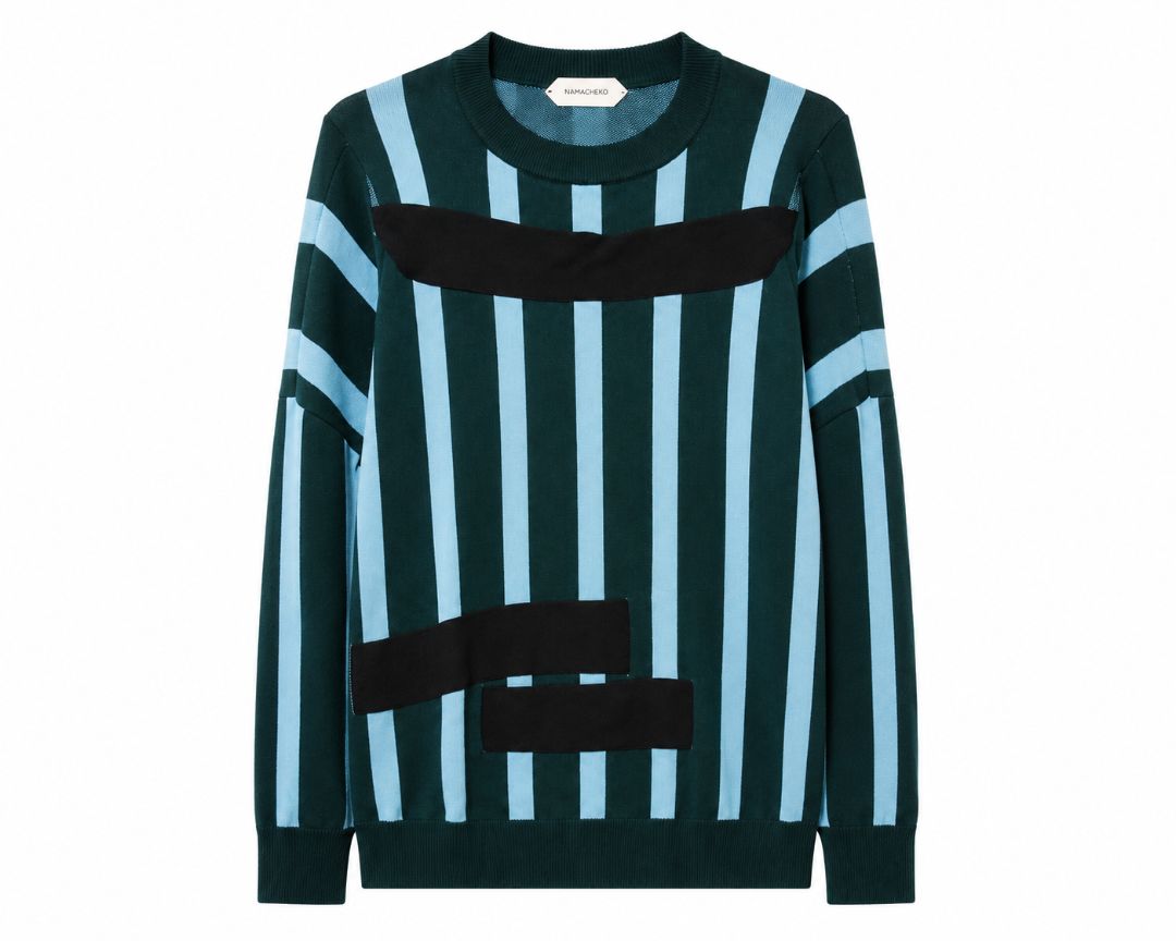 Aqua Blue/Green Namacheko knit sweater, L
