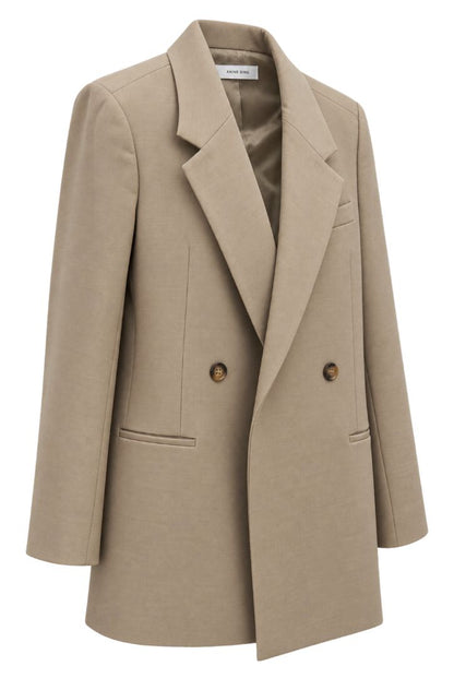Taupe Anine Bing double breasted oversized coat