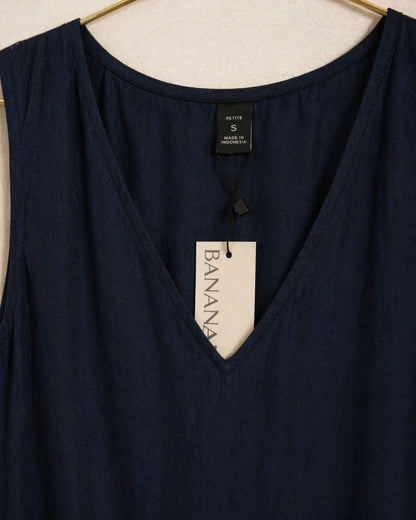 Banana Republic Navy V-Neck Sleeveless Blouse S
