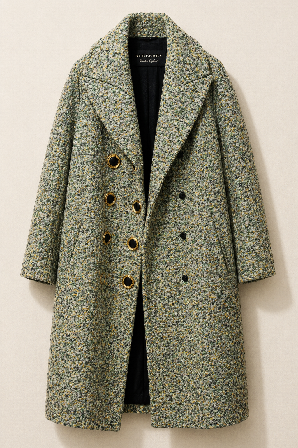 green multi  Burberry  coat, US 12
