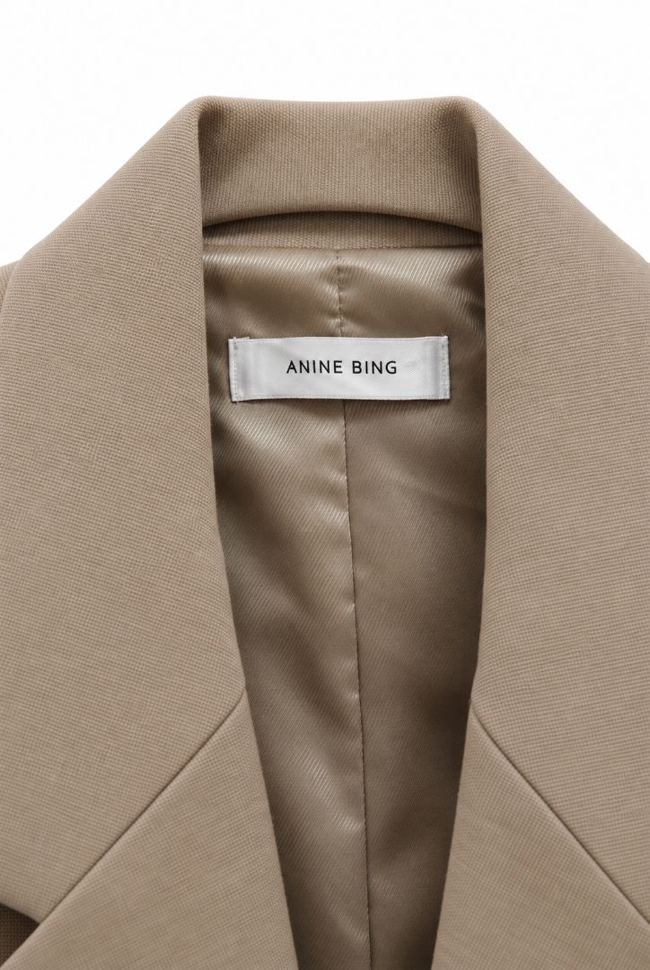 Taupe Anine Bing double breasted oversized coat