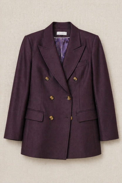 Annette Aubergine Vintage Double Breasted Blazer