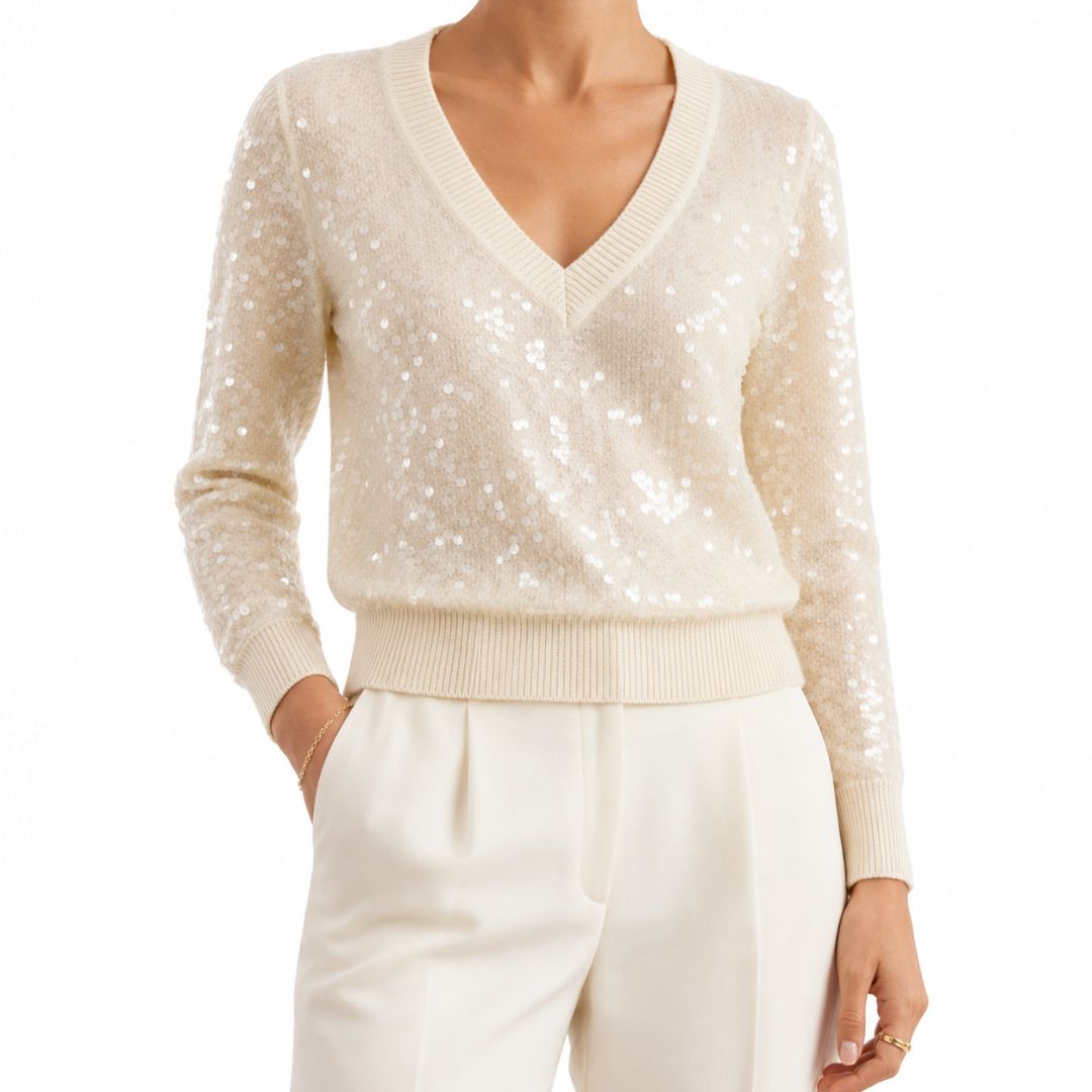 Milly sequin v neck sweater