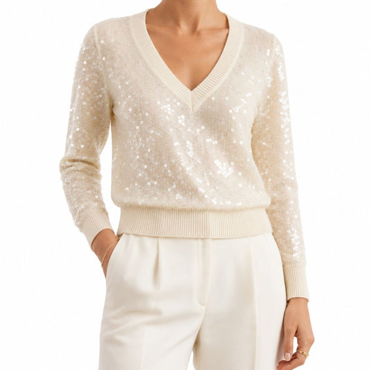 Milly sequin v neck sweater
