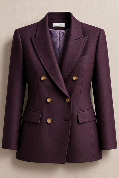 Annette Aubergine Vintage Double Breasted Blazer