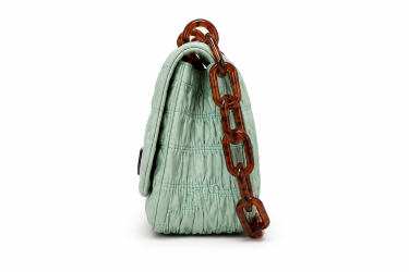 Mint green Prada Ruched Nappa Resin Chain