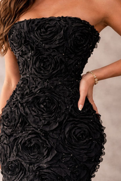 Lulus Black Rosette Gown