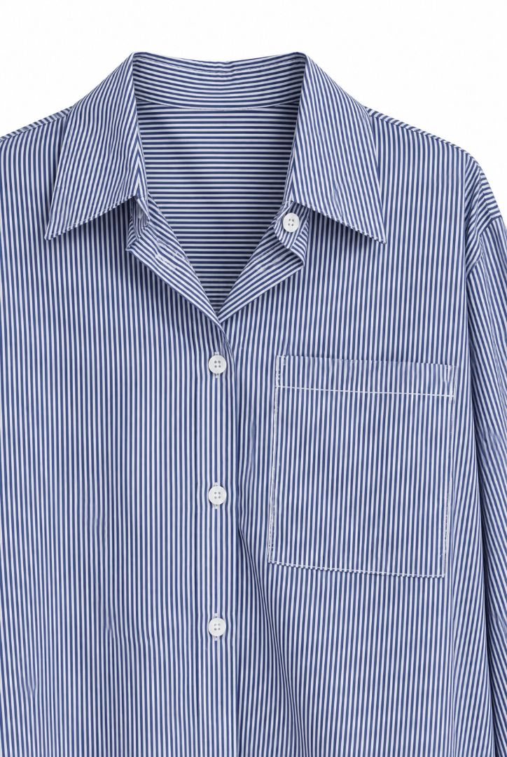 Hidden Label capri cropped pinstripe shirt