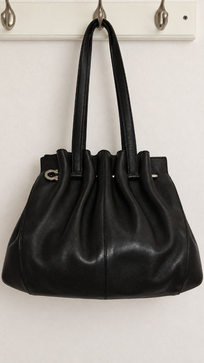 Ferragamo vintage Gancini pleated top handle