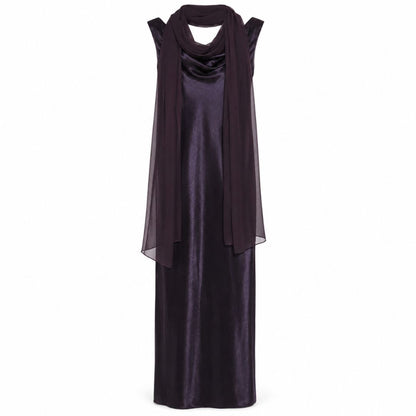 ABS silk gown with scarf