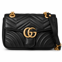 black and gold Gucci Marmont mini Matelasse with dust bag and box