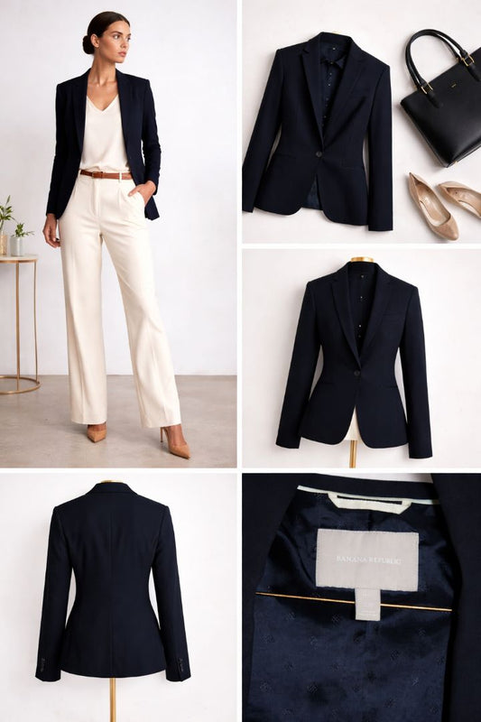 blue Banana Republic petite blazer