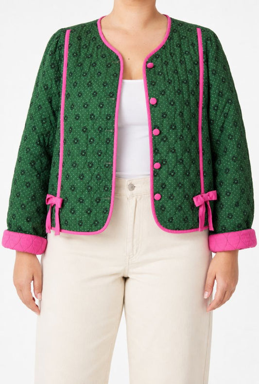 Damson Madder floral quilted cotton jacket
