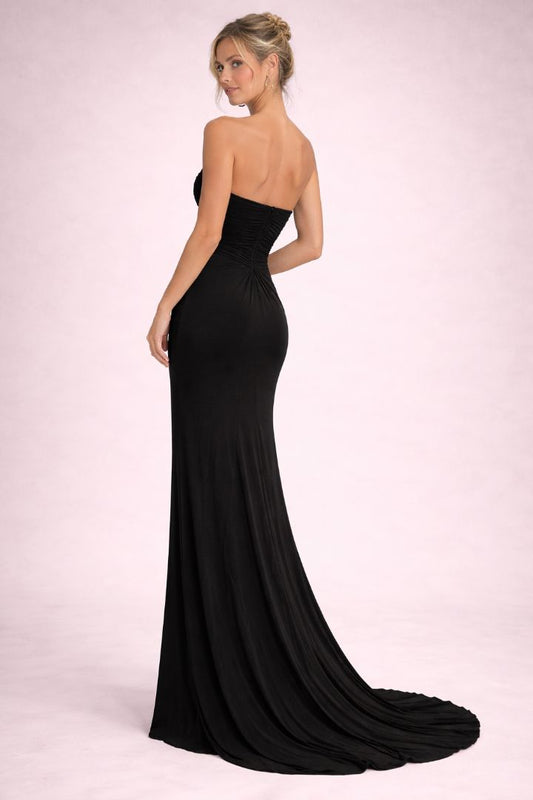 black Lulus strapless gown