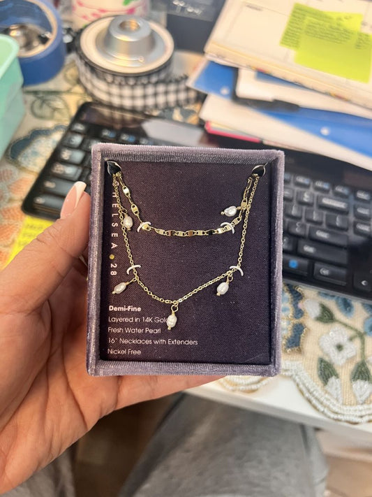 gold Chelsea 28 necklace, 16"