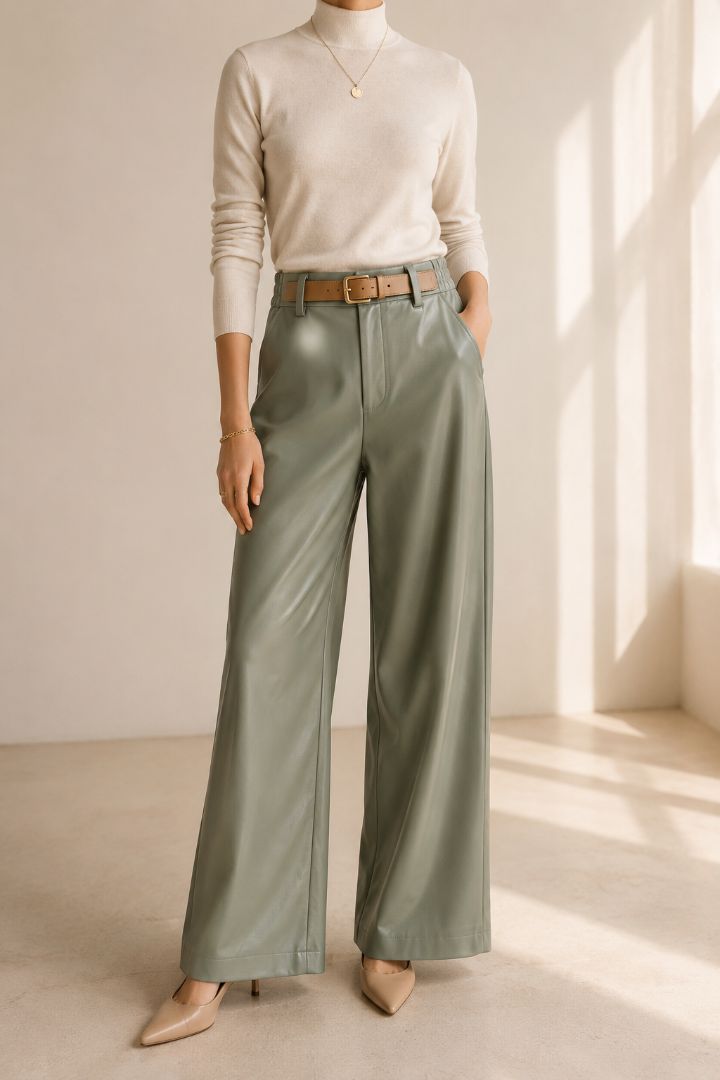 Aknvas pleather pants