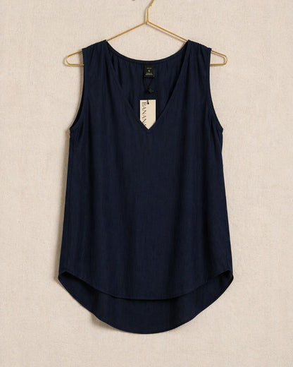 Banana Republic Navy V-Neck Sleeveless Blouse S