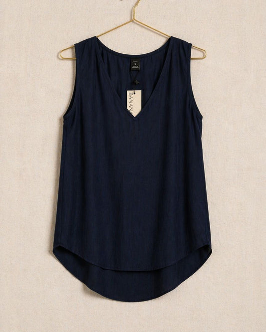 navy blue Banana Republic v-neck blouse, S