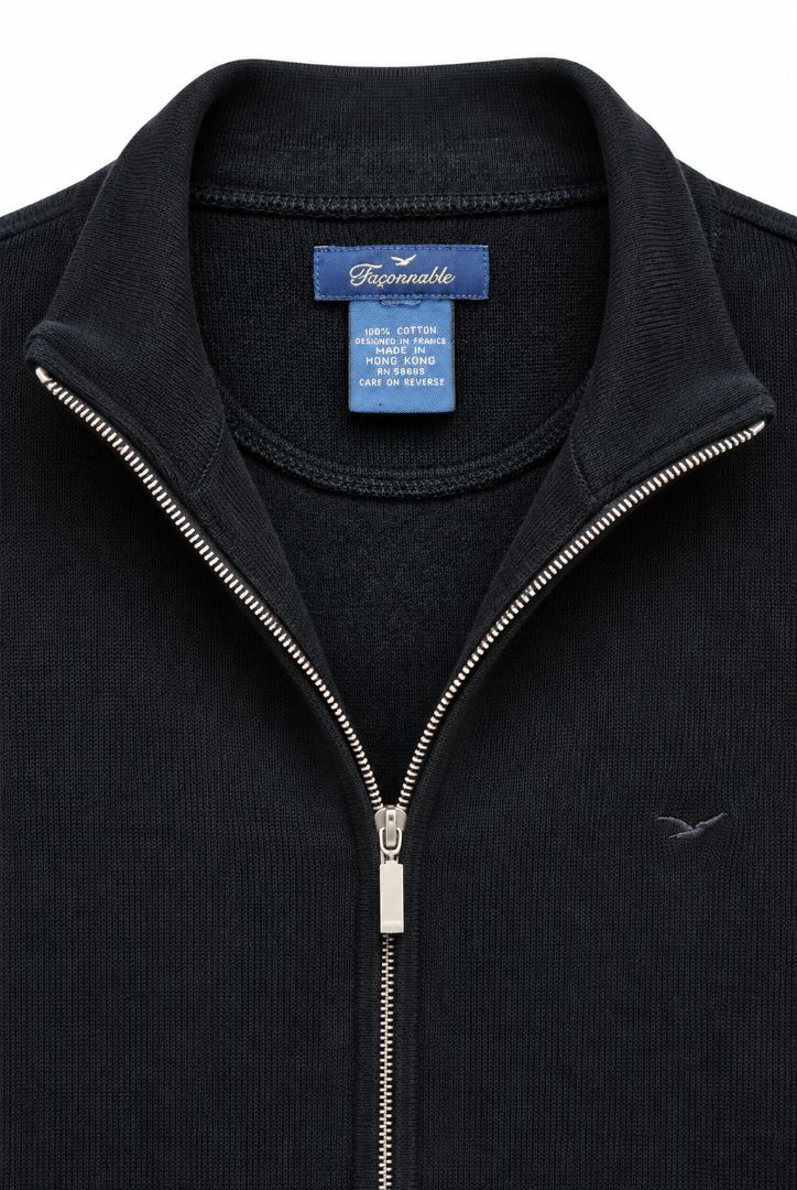 Faconable cotton full zip up