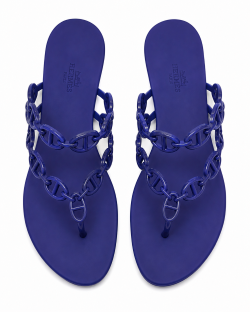 Hermès Blue Chain Detail Sandals