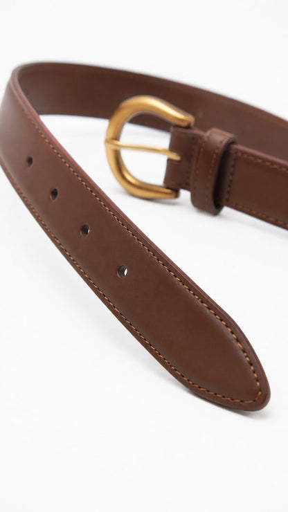 MW brown belt gold buckle, S, M, L, & XL