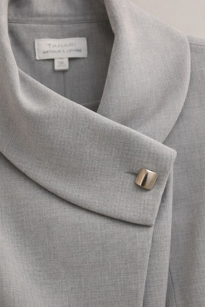 Tahari Dove Grey Asymmetric Blazer Skirt Set 6