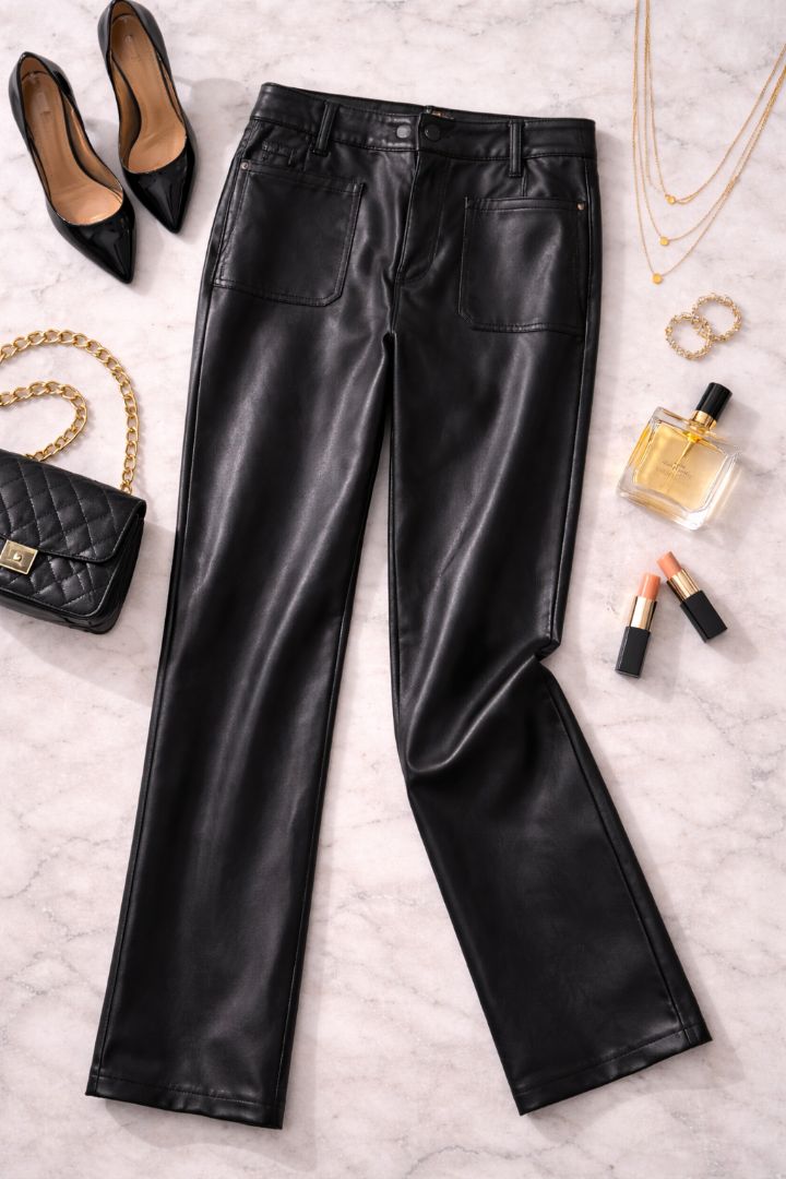 GAP Black Faux Leather Pants