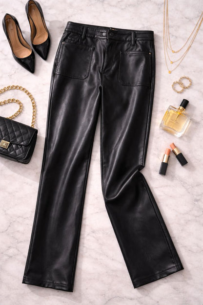 GAP Black Faux Leather Pants