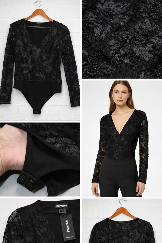 black Express bodysuit lace