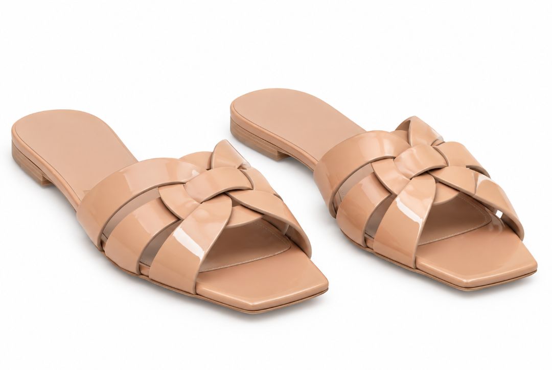 Nu Pieds Woven Patent Leather