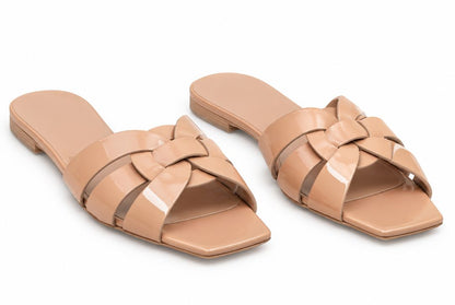 Nu Pieds Woven Patent Leather