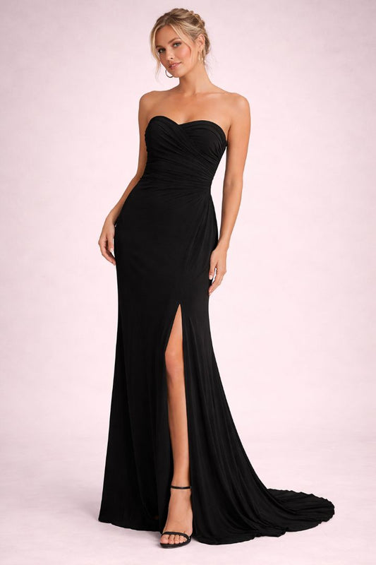 black Lulus strapless gown