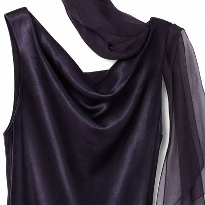 ABS silk gown with scarf