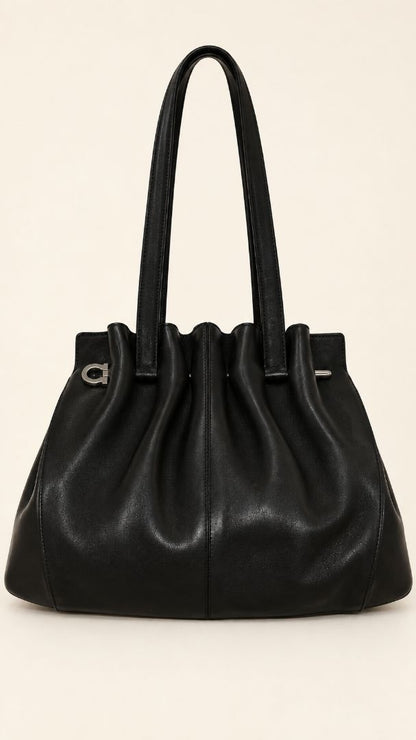Ferragamo vintage Gancini pleated top handle