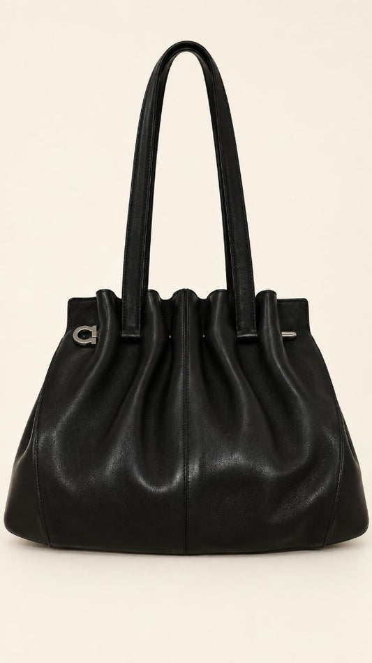 Ferragamo vintage Gancini pleated top handle